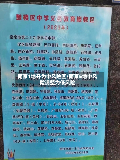 南京1地升为中风险区/南京5地中风险调整为低风险