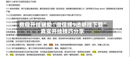 教程开挂辅助“微信牌9透明挂下载”真实开挂技巧分享-第3张图片