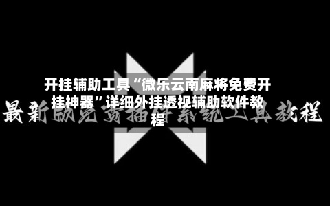 开挂辅助工具“微乐云南麻将免费开挂神器”详细外挂透视辅助软件教程-第3张图片