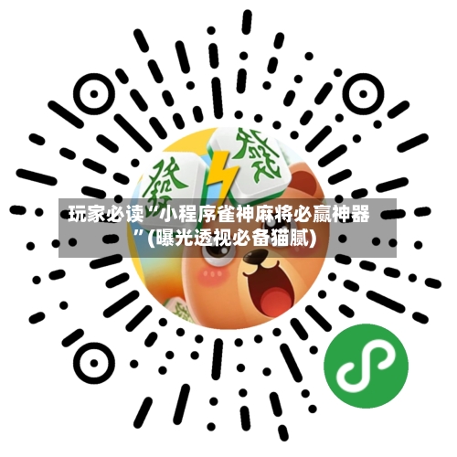 玩家必读“小程序雀神麻将必赢神器”(曝光透视必备猫腻)-第3张图片