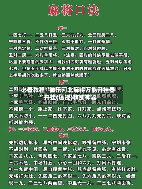 必看教程“微乐河北麻将万能开挂器”开挂(透视)辅助神器-第3张图片