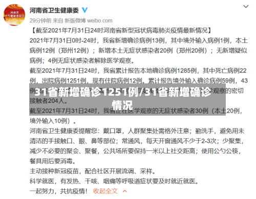 31省新增确诊1251例/31省新增确诊情况-第2张图片