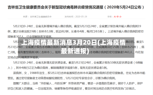 上海疫情最新消息3月20日(上海疫情最新通报)-第2张图片