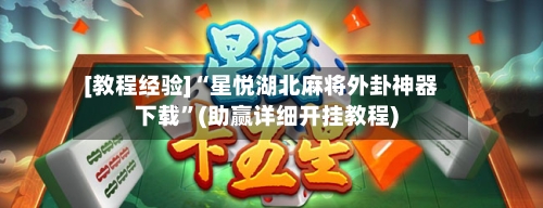 [教程经验]“星悦湖北麻将外卦神器下载	”(助赢详细开挂教程)-第2张图片