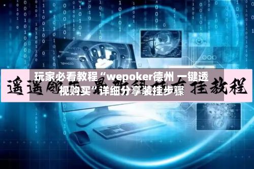 玩家必看教程“wepoker德州 一键透视购买	”详细分享装挂步骤-第2张图片