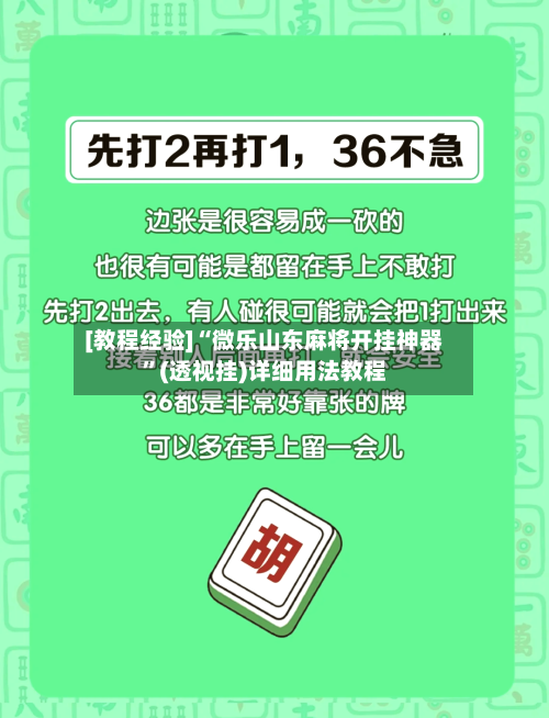 [教程经验]“微乐山东麻将开挂神器”(透视挂)详细用法教程-第3张图片