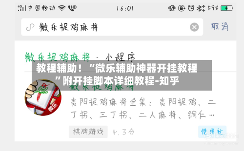 教程辅助！“微乐辅助神器开挂教程”附开挂脚本详细教程-知乎-第3张图片