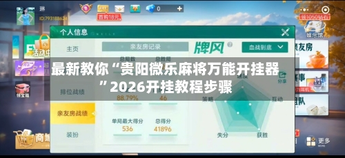 最新教你“贵阳微乐麻将万能开挂器”2026开挂教程步骤-第3张图片
