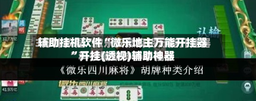 辅助挂机软件“微乐地主万能开挂器”开挂(透视)辅助神器-第2张图片