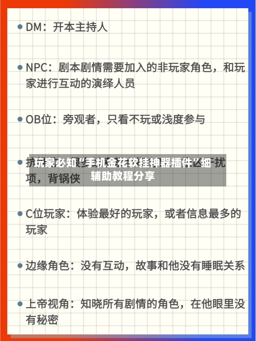 玩家必知“手机金花软挂神器插件”细辅助教程分享-第2张图片