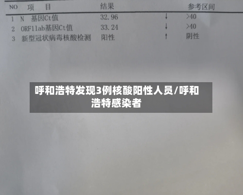 呼和浩特发现3例核酸阳性人员/呼和浩特感染者