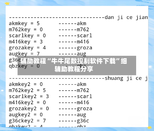 辅助教程“牛牛尾数控制软件下载”细辅助教程分享-第2张图片