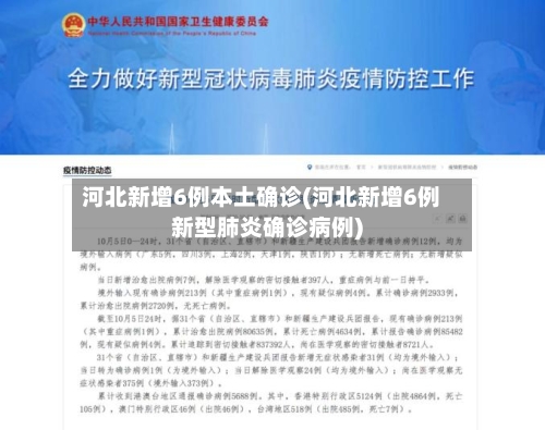 河北新增6例本土确诊(河北新增6例新型肺炎确诊病例)