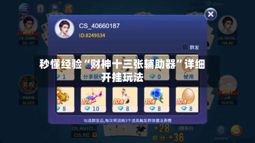 秒懂经验“财神十三张辅助器”详细开挂玩法-第2张图片