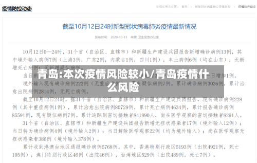 青岛:本次疫情风险较小/青岛疫情什么风险-第3张图片