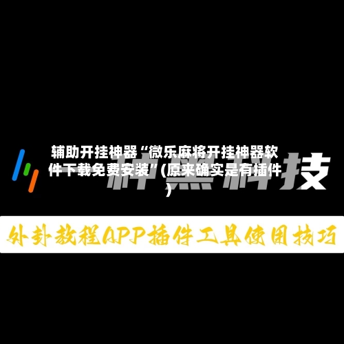 辅助开挂神器“微乐麻将开挂神器软件下载免费安装”(原来确实是有插件)-第2张图片
