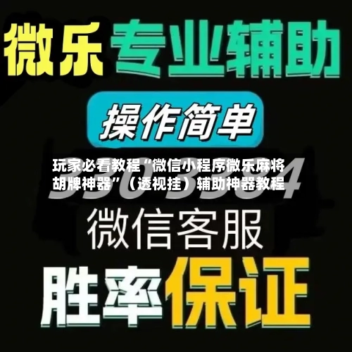 玩家必看教程“微信小程序微乐麻将胡牌神器”（透视挂）辅助神器教程-第2张图片