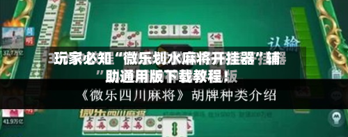 玩家必知“微乐划水麻将开挂器”辅助通用版下载教程！-第2张图片