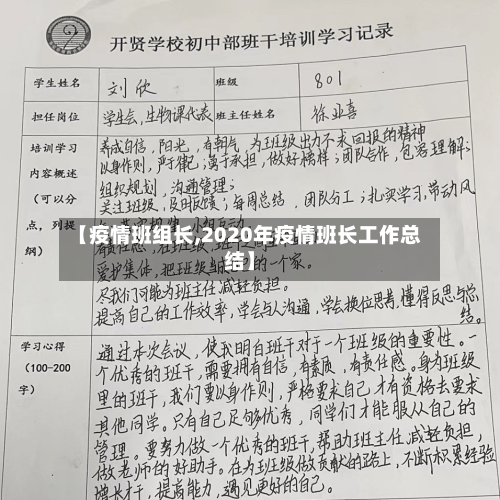 【疫情班组长,2020年疫情班长工作总结】