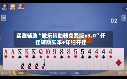 实测辅助“微乐辅助器免费版v3.0”开挂辅助脚本+详细开挂-第2张图片