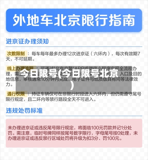 今日限号(今日限号北京)