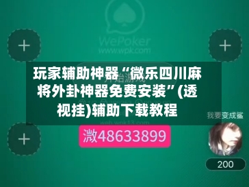 玩家辅助神器“微乐四川麻将外卦神器免费安装”(透视挂)辅助下载教程-第3张图片