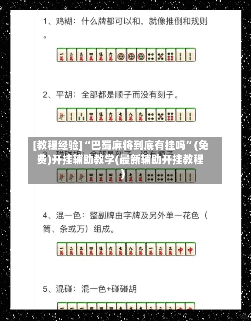 [教程经验]“巴蜀麻将到底有挂吗”(免费)开挂辅助教学(最新辅助开挂教程)-第2张图片