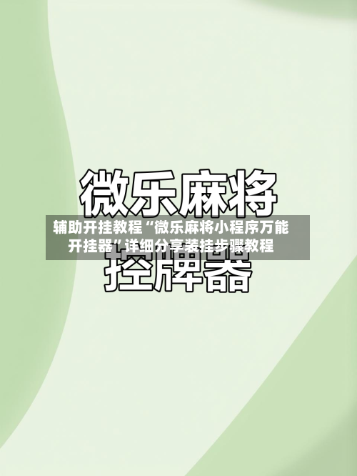辅助开挂教程“微乐麻将小程序万能开挂器”详细分享装挂步骤教程-第2张图片