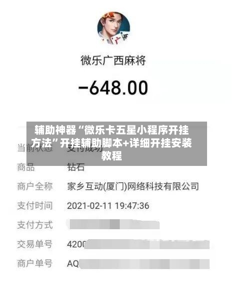 辅助神器“微乐卡五星小程序开挂方法”开挂辅助脚本+详细开挂安装教程-第2张图片