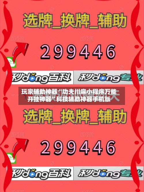 玩家辅助神器“功夫川麻小程序万能开挂神器”科技辅助神器手机版-第3张图片