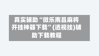 真实辅助“微乐南昌麻将开挂神器下载”(透视挂)辅助下载教程-第2张图片