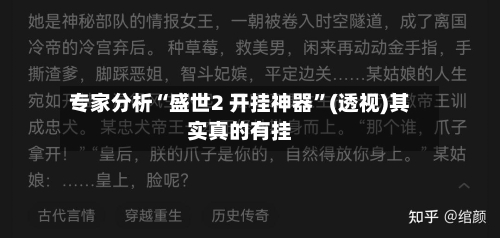 专家分析“盛世2 开挂神器	”(透视)其实真的有挂-第2张图片