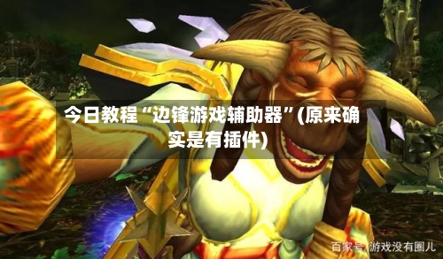 今日教程“边锋游戏辅助器”(原来确实是有插件)-第2张图片