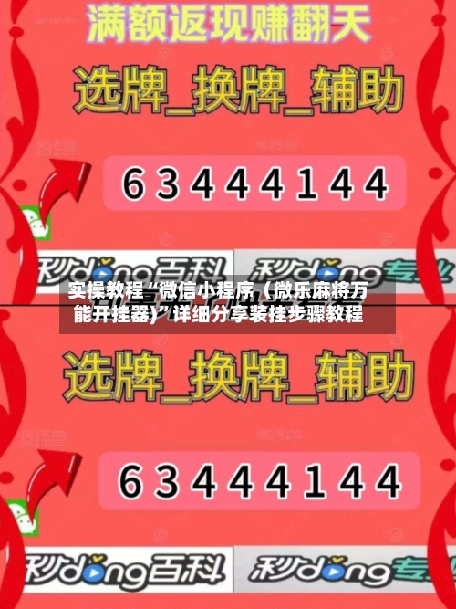 实操教程“微信小程序（微乐麻将万能开挂器)”详细分享装挂步骤教程-第2张图片