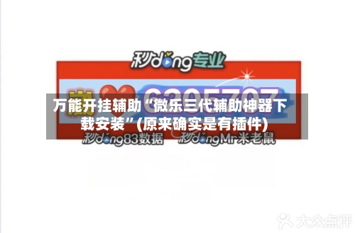 万能开挂辅助“微乐三代辅助神器下载安装	”(原来确实是有插件)-第2张图片