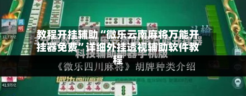 教程开挂辅助“微乐云南麻将万能开挂器免费”详细外挂透视辅助软件教程-第3张图片