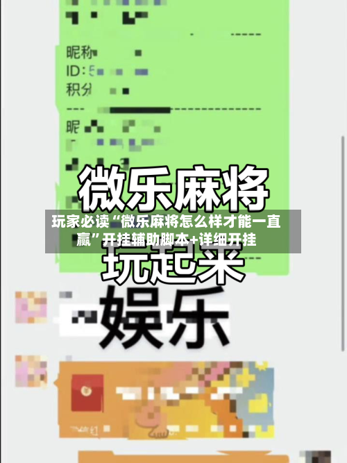 玩家必读“微乐麻将怎么样才能一直赢”开挂辅助脚本+详细开挂-第2张图片
