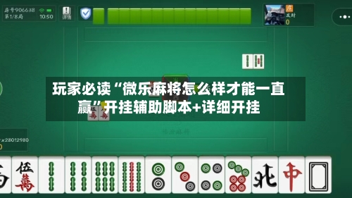 玩家必读“微乐麻将怎么样才能一直赢”开挂辅助脚本+详细开挂-第3张图片