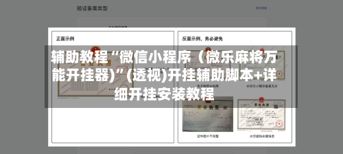 辅助教程“微信小程序（微乐麻将万能开挂器)”(透视)开挂辅助脚本+详细开挂安装教程-第3张图片