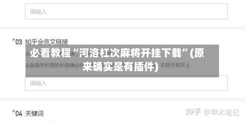 必看教程“河洛杠次麻将开挂下载”(原来确实是有插件)-第2张图片