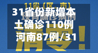 31省份新增本土确诊110例河南87例/31省新增确诊24例河南