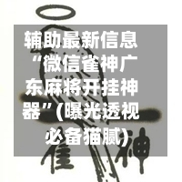 辅助最新信息“微信雀神广东麻将开挂神器	”(曝光透视必备猫腻)-第2张图片