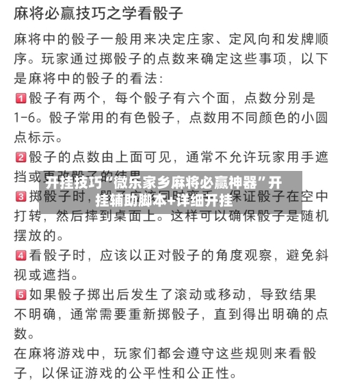 开挂技巧“微乐家乡麻将必赢神器”开挂辅助脚本+详细开挂-第3张图片