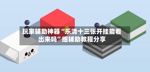 玩家辅助神器“乐清十三张开挂能看出来吗”细辅助教程分享-第3张图片