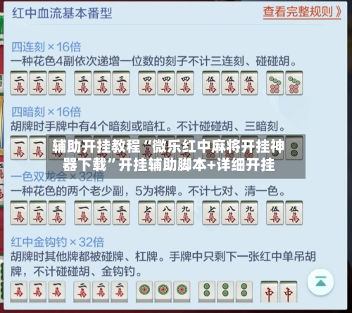 辅助开挂教程“微乐红中麻将开挂神器下载”开挂辅助脚本+详细开挂-第2张图片