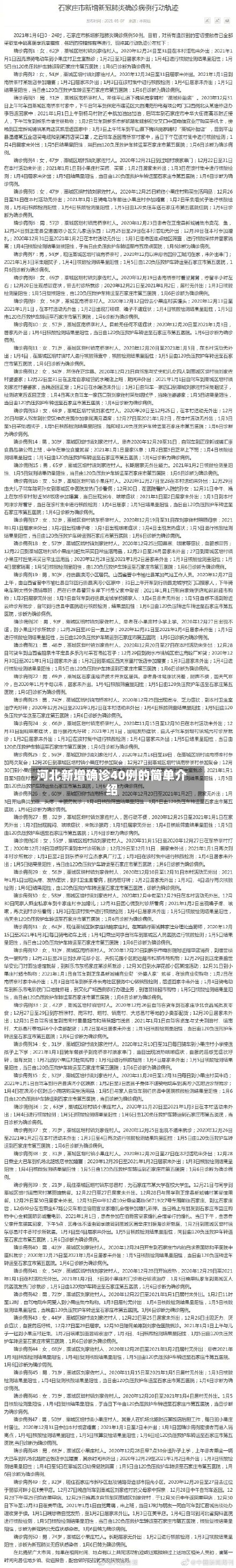 河北新增确诊40例的简单介绍