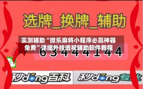 实测辅助“微乐麻将小程序必赢神器免费”详细外挂透视辅助软件教程-第2张图片