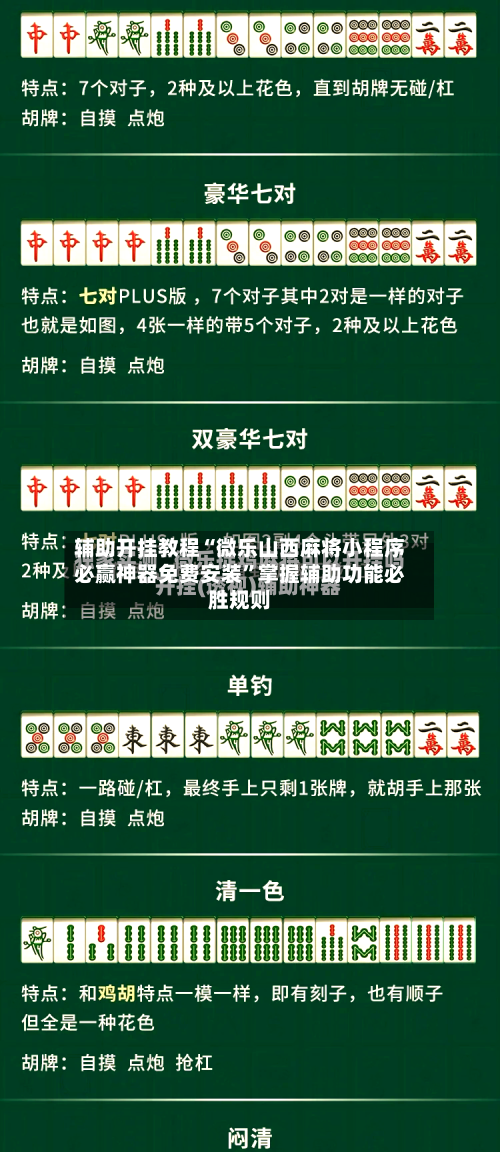 辅助开挂教程“微乐山西麻将小程序必赢神器免费安装”掌握辅助功能必胜规则-第2张图片