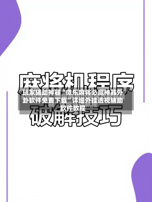 玩家辅助神器“微乐麻将必赢神器外卦软件免费下载”详细外挂透视辅助软件教程-第2张图片