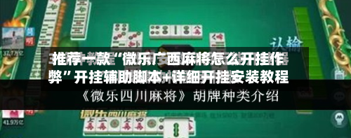 推荐一款“微乐广西麻将怎么开挂作弊	”开挂辅助脚本+详细开挂安装教程-第2张图片
